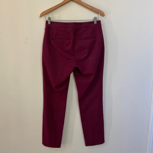 Banana Republic Sloan Size 4 Gold Button Pants Maroon Burgundy Career Preppy - Picture 5 of 5